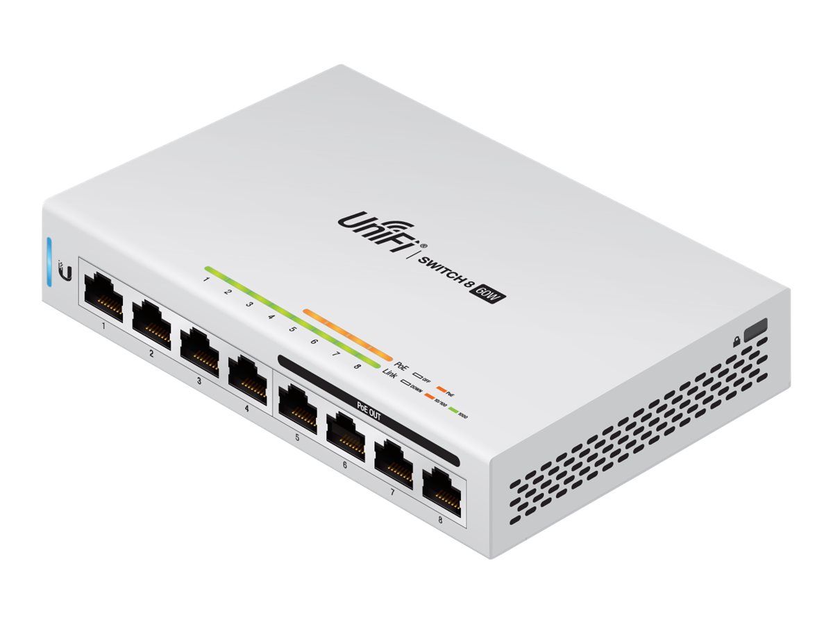 Ubiquiti UniFi Switch US-8-60W - Commutateur - Géré - 4 x 10/100/1000 + 4 x 10/100/1000 (PoE) - de bureau - PoE