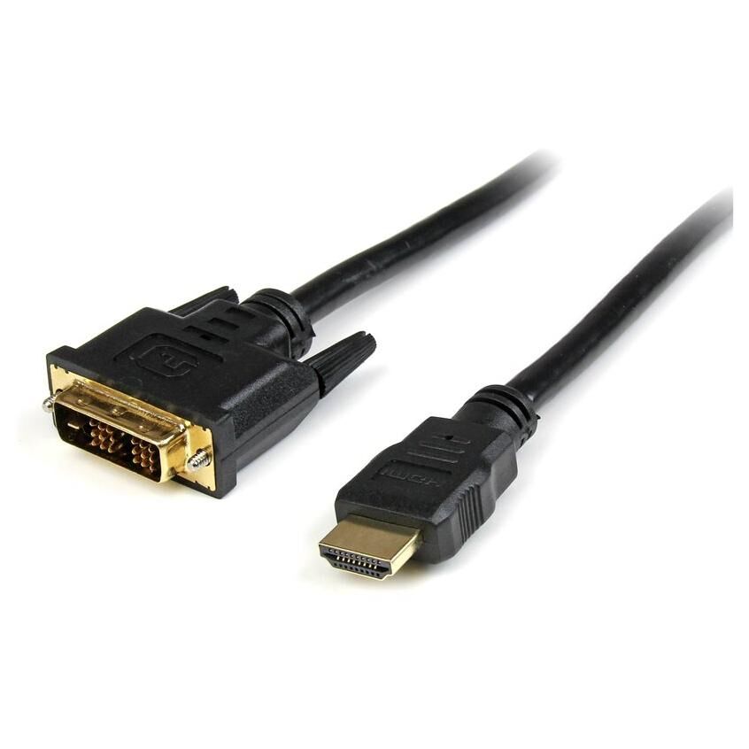 StarTech.com Câble HDMI vers DVI de 1,8 m, câble d'affichage DVI-D vers HDMI (1920 x 1200p), noir, adaptateur de câble HDMI mâle vers DVI-D mâle 19 broches, câble de moniteur numérique, M/M, lien unique - cordon DVI vers HDMI (HDMIDVIMM6) - Câble...