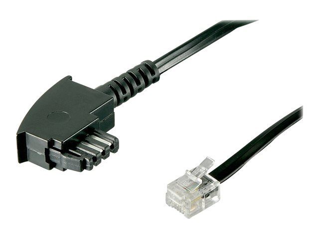 goobay - Câble de téléphone - RJ-11/RJ-14 (M) pour TAE-F (M) - plat - noir