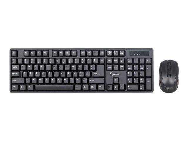 Gembird KBS-W-01 - Ensemble clavier et souris - sans fil - 2.4 GHz - US - noir