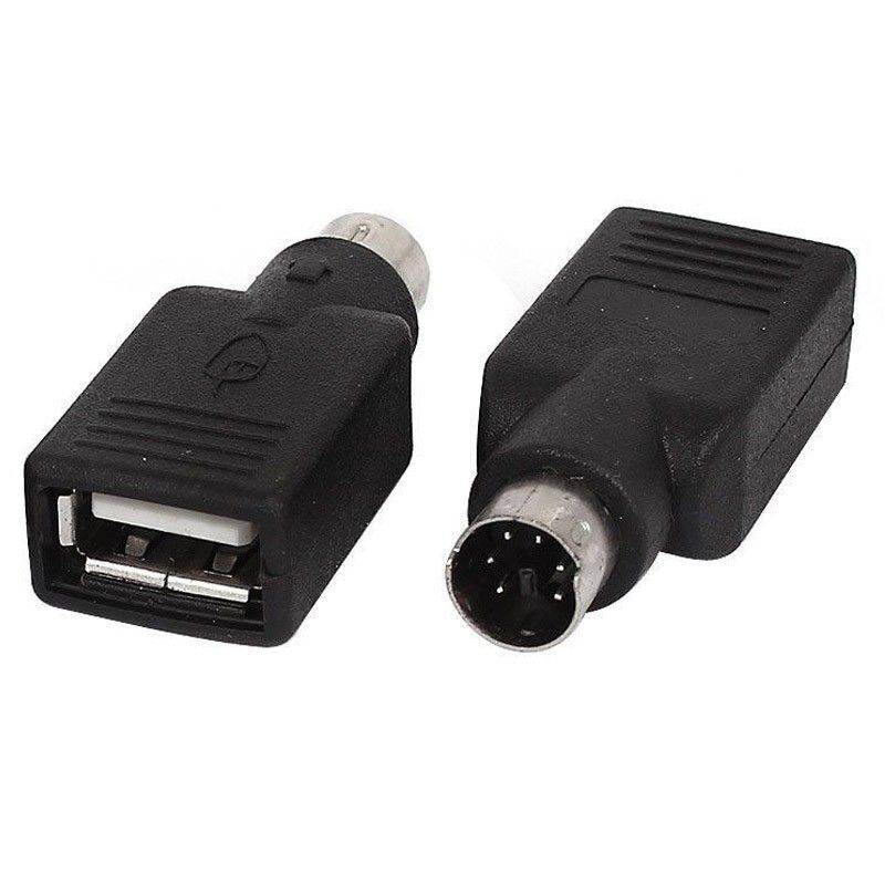 Adaptateur PS/2 Mâle vers USB 2.0 Femelle Clavier Souris Noir Keyboard Mouse