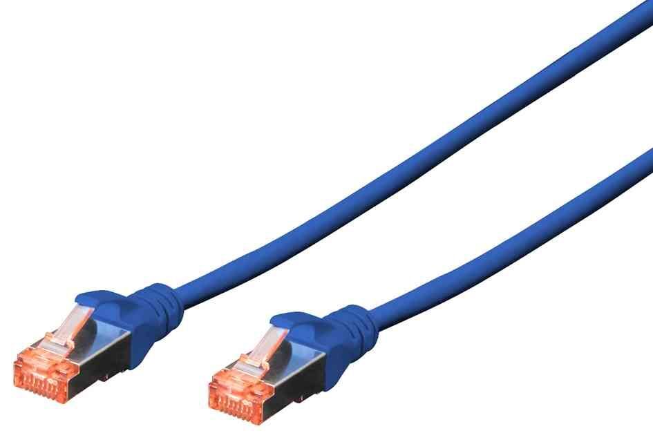 DIGITUS Professional - Cordon de raccordement - RJ-45 (M) pour RJ-45 (M) - SFTP - CAT 6 - démarré, sans halogène, sans crochet - bleu