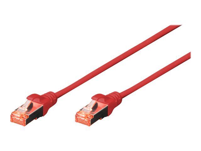 DIGITUS Professional - Cordon de raccordement - RJ-45 (M) pour RJ-45 (M) - SFTP, PiMF - CAT 6 - démarré, sans halogène, sans crochet - rouge, RAL 3020
