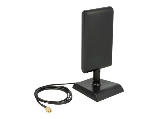 Delock WLAN RP-SMA - Antenne - Wi-Fi, Bluetooth - 6 dBi (pour 2,4 GHz - 2,5 GHz), 9 dBi (pour 5,15 - 5,875 GHz) - directionnel - noir