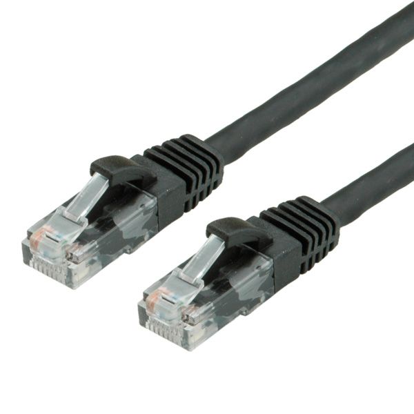 VALUE - Cordon de raccordement - RJ-45 (M) pour RJ-45 (M) - 1 m - UTP - CAT 6a - moulé, sans crochet - noir, RAL 9011