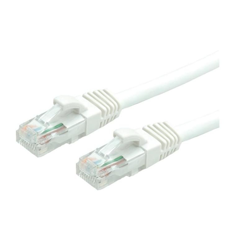 VALUE - Cordon de raccordement - RJ-45 (M) pour RJ-45 (M) - 5 m - UTP - CAT 6a - moulé, sans crochet - blanc, RAL 9003