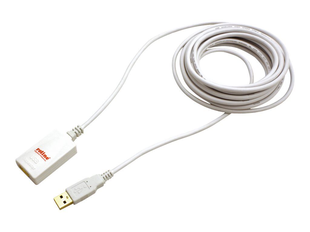 Roline - Rallonge de câble USB - USB (F) pour USB (M) - USB 2.0 - 5 m - blanc