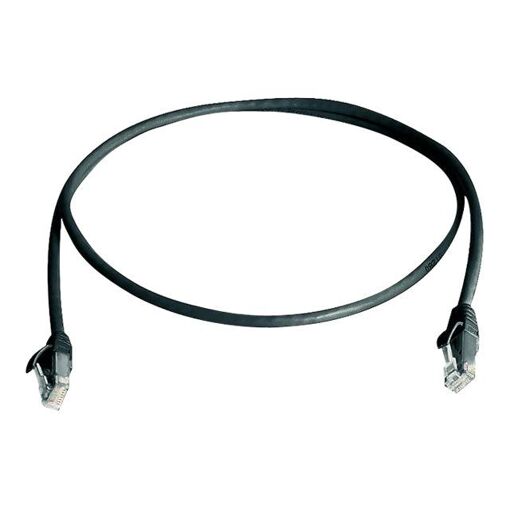 Cable Telegärtner RJ-45 CAT 6 - 1 m, UTP, sin halógeno, moldeado, bloqueado - Negro, RAL 9011