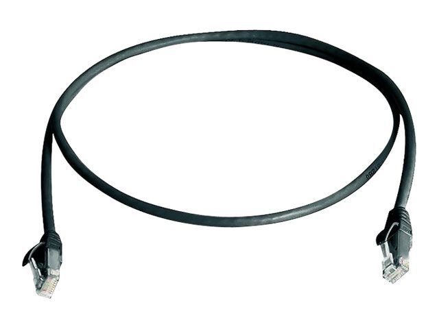 Telegärtner - Cordon de raccordement - RJ-45 (M) pour RJ-45 (M) - 1 m - UTP - CAT 6 - IEEE 802.3at - sans halogène, moulé, sans crochet, bloqué - noir, RAL 9011