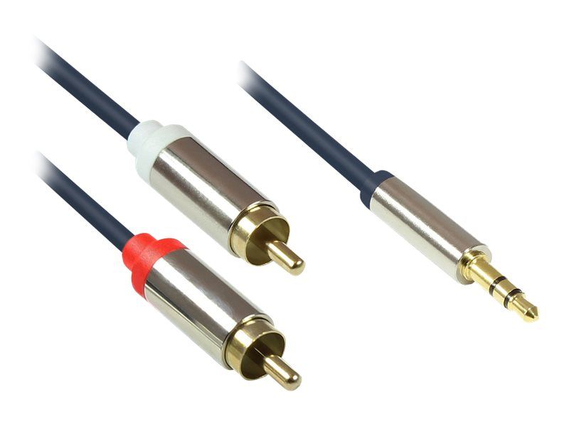 Good Connections High-Quality - Câble audio - mini-phone stereo 3.5 mm mâle pour RCA x 2 mâle - 2 m - double blindage - bleu foncé