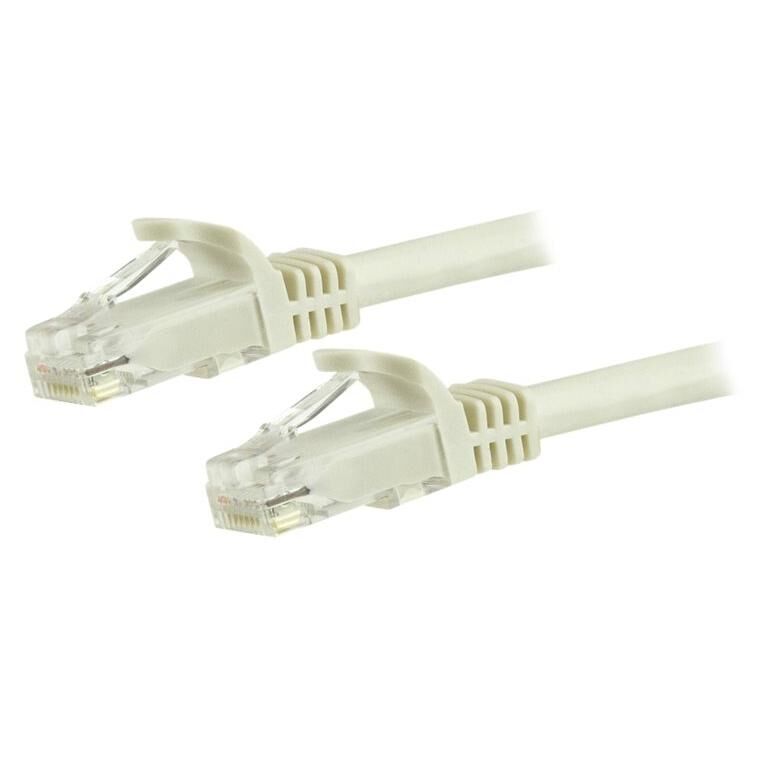 StarTech.com 5m CAT6 Ethernet Cable, 10 Gigabit Snagless RJ45 650MHz 100W PoE Patch Cord, CAT 6 10GbE UTP Network Cable w/Strain Relief, White, Wiring is UL Certified/TIA - Category 6 - 24AWG (N6PATC5MWH) - Cordon de raccordement - RJ-45 (M) pour...