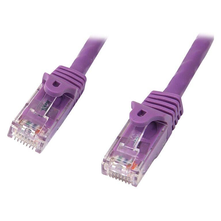 StarTech.com 2m CAT6 Ethernet Cable, 10 Gigabit Snagless RJ45 650MHz 100W PoE Patch Cord, CAT 6 10GbE UTP Network Cable w/Strain Relief, Purple, Wiring is UL Certified/TIA - Category 6 - 24AWG (N6PATC2MPL) - Cordon de raccordement - RJ-45 (M)...