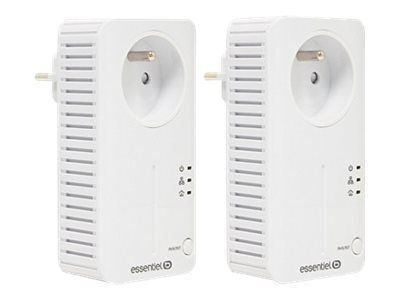 Essentielb CPL 500+ Duo - Kit d'adaptation pour courant porteur HomePlug AV (HPAV) - Branchement mural (pack de 2)