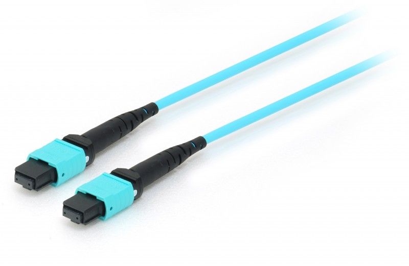 equip Pro - Cordon de raccordement - MTP multimode (F) pour MTP multimode (F) - 7 m - 7 m - fibre optique - simplex - 50 / 125 microns - OM4 - turquoise