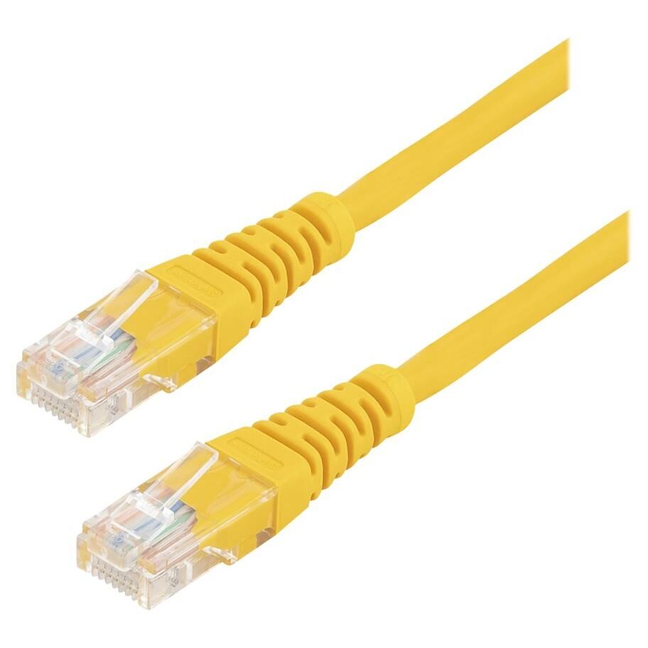 StarTech.com Câble patch moulé - Cat5e RJ45 de 15 m - Support pour PoE - Jaune (M45PATCH1YL) - Cordon de raccordement - RJ-45 (M) pour RJ-45 (M) - 0.3 m - UTP - CAT 5e - moulé - jaune