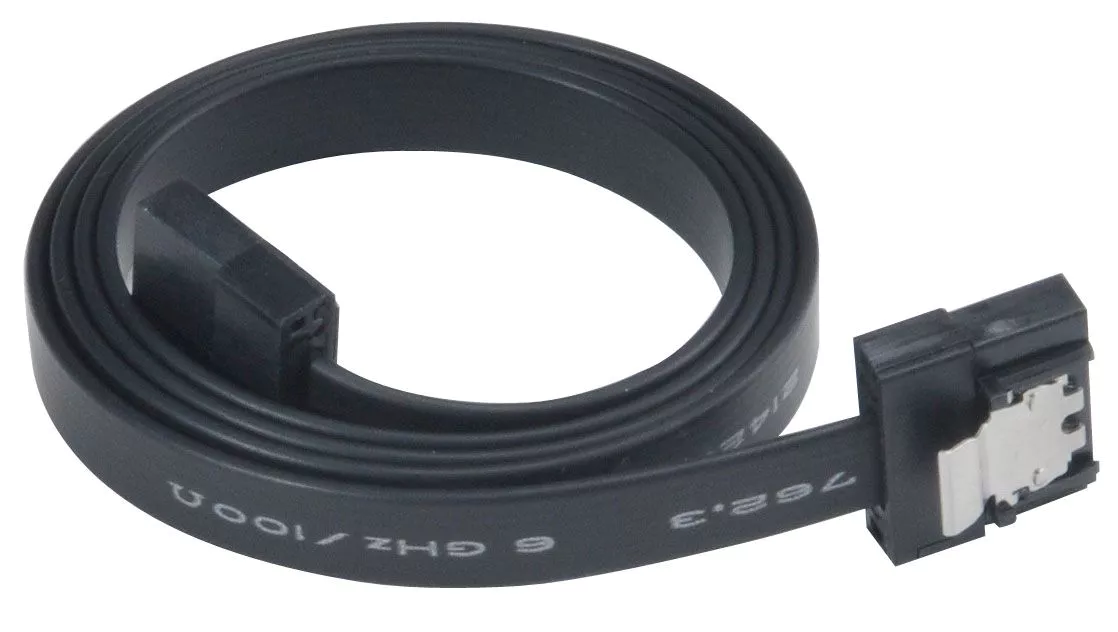 Akasa PROSLIM - Câble SATA - Serial ATA 150/300/600 - SATA (F) pour SATA (F) - 15 cm - verrouillé, connecteur droite - noir