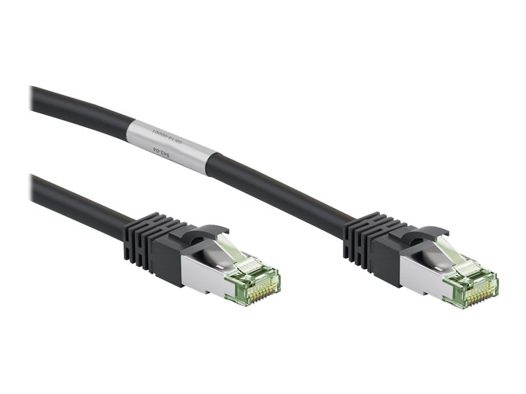goobay - Câble réseau - RJ-45 (M) pour RJ-45 (M) - 50 cm - SFTP, PiMF - CAT 8.1 - sans halogène, moulé, rond, bloqué - noir