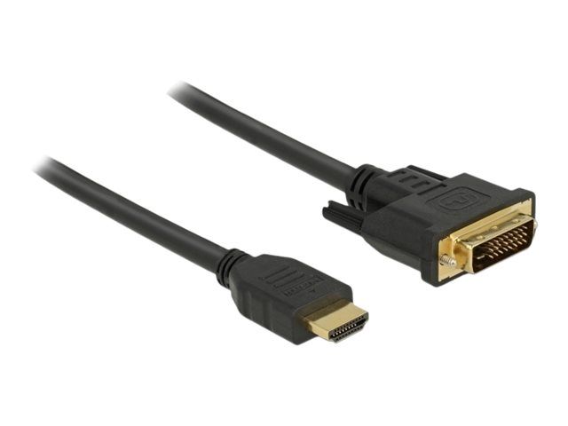 Delock - Câble adaptateur - HDMI mâle pour DVI-D mâle - 1.5 m - triple blindage - noir - vis moletées