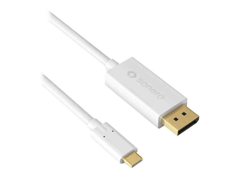 Sonero - Câble vidéo/audio - 24 pin USB-C mâle pour HDMI mâle - 1.5 m - double blindage - blanc - rond, support 4K