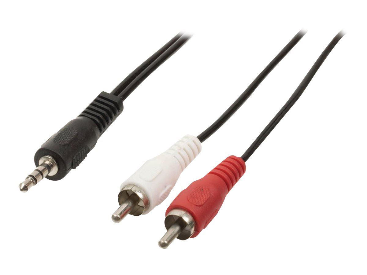 Nedis - Câble audio - mini-phone stereo 3.5 mm mâle pour RCA mâle - 1.5 m - noir - rond