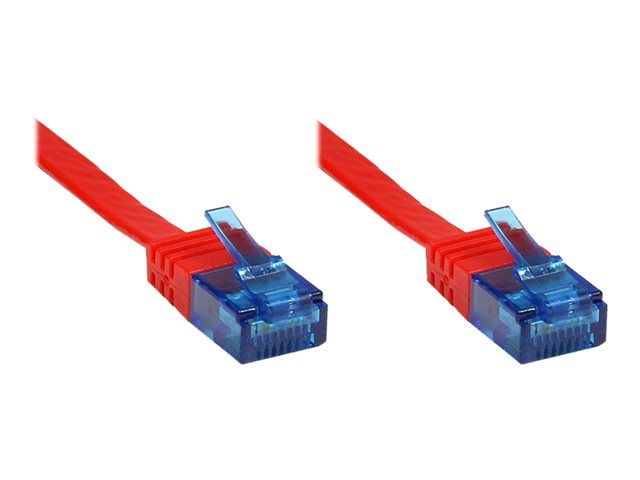 Good Connections - Cordon de raccordement - RJ-45 (M) pour RJ-45 (M) - 3 m - UTP - CAT 6a - moulé, plat - rouge