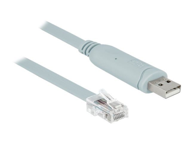 Delock - Câble série - USB (M) pour RJ-45 (M) - 5 m - EIA-232 - gris