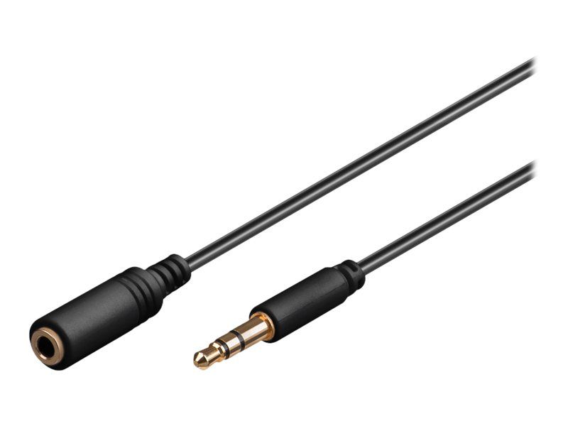 goobay AVK 184-0050 mini - Rallonge de câble audio - mini-phone stereo 3.5 mm femelle pour mini-phone stereo 3.5 mm mâle - 50 cm - noir