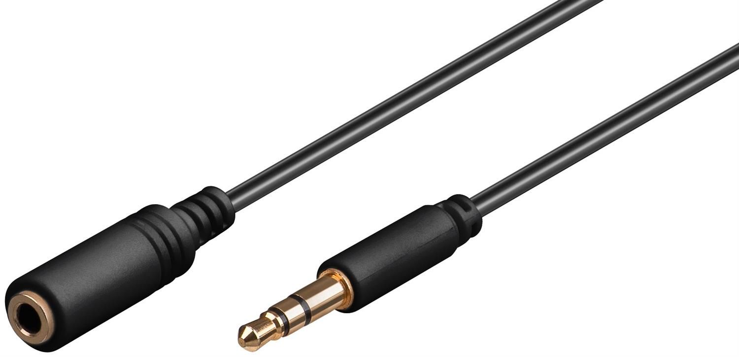 goobay AVK 184-0200 mini - Rallonge de câble audio - mini-phone stereo 3.5 mm femelle pour mini-phone stereo 3.5 mm mâle - 2 m - noir