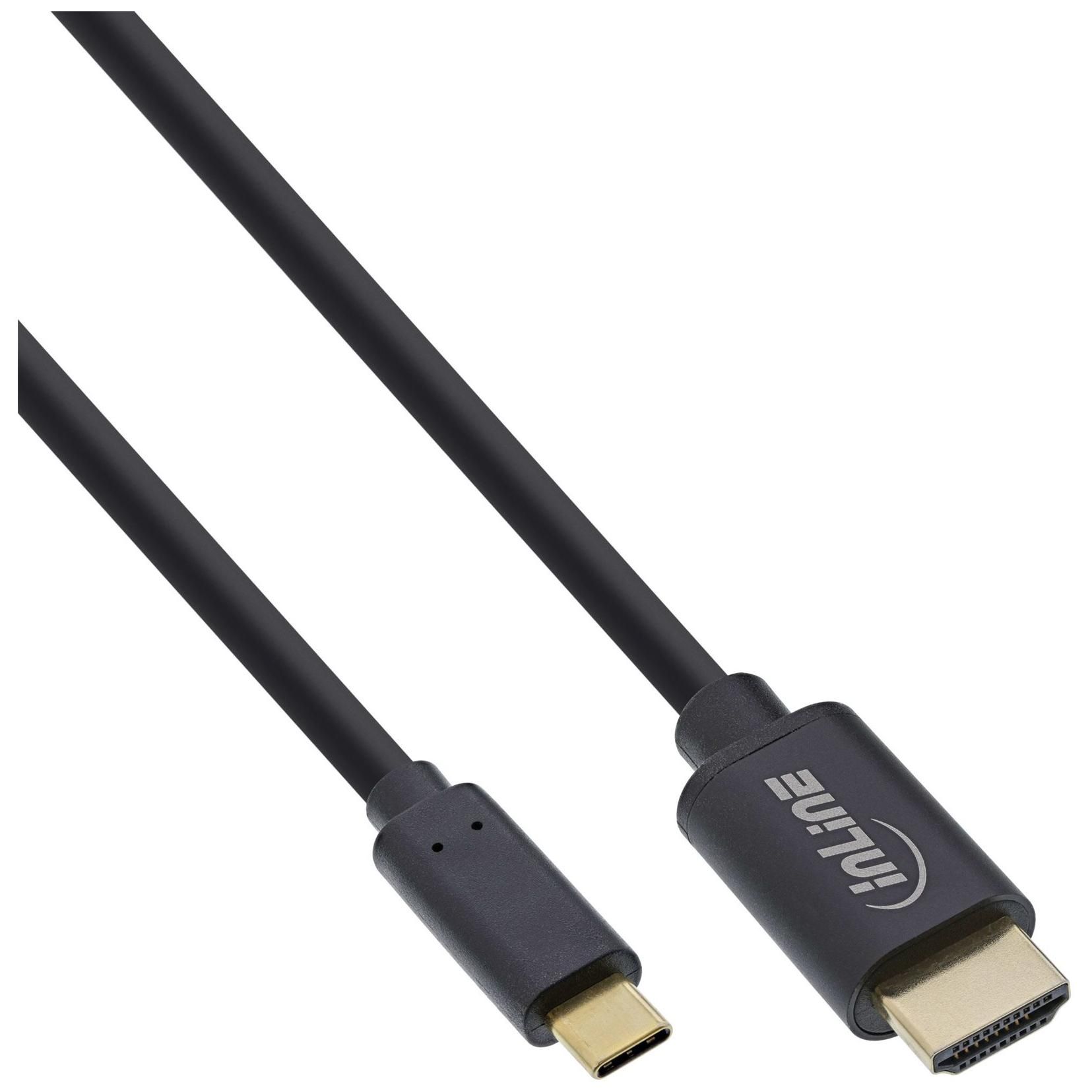 InLine - Câble vidéo/audio - 24 pin USB-C mâle pour HDMI mâle - 1 m - noir - support 4K