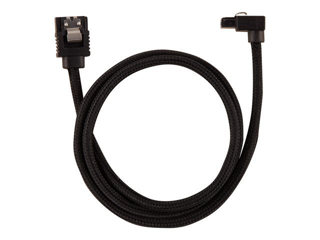 CORSAIR - Câble SATA - Serial ATA 150/300/600 - SATA (M) droit, verrouillé pour SATA (M) à angle droit - 60 cm - noir (pack de 2)