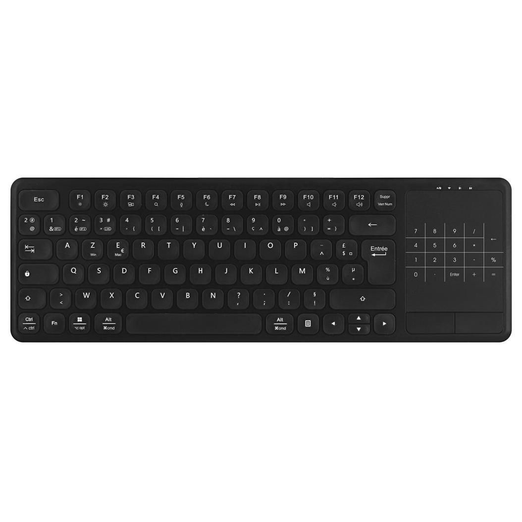 Clavier TNB Slim Touch sans fil - rechargeable - compact - AZERTY - noir