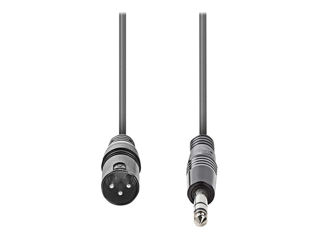 Nedis OnStage series - Câble audio - XLR3 mâle pour jack stéréo mâle - 5 m - gris foncé