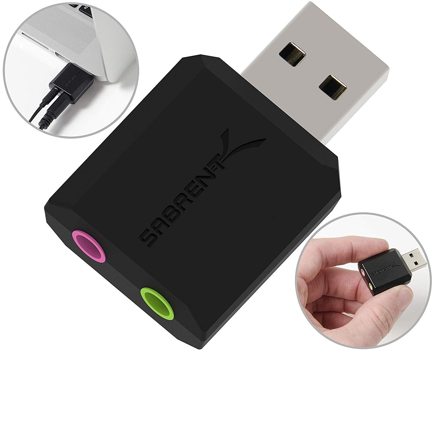 Sabrent USB adaptateur de son stéréo externe pour Windows et Mac. Pràªt à  l'emploi ne nécessite pas des drivers. (AU-MMSA)