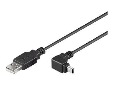 TECHly - Câble USB - USB (M) pour mini USB type B (M) incliné - USB 2.0 - 1.8 m - moulé - noir