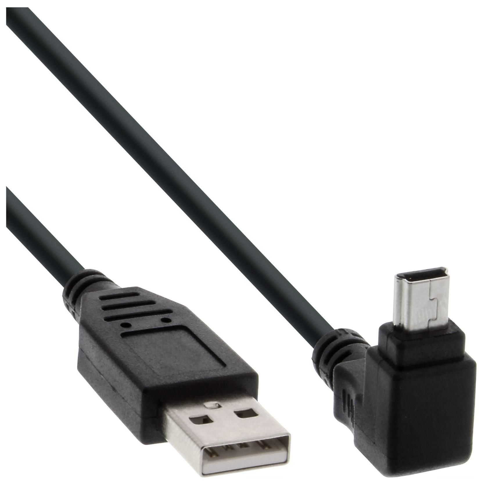 InLine - Câble USB - USB (M) droit pour mini USB type B (M) incliné - USB 2.0 - 50 cm - noir