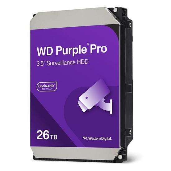 Western Digital Purple Pro 26TB Internal Hard Drive - 7200 RPM, 512MB Cache, 3.5" SATA 6Gb/s