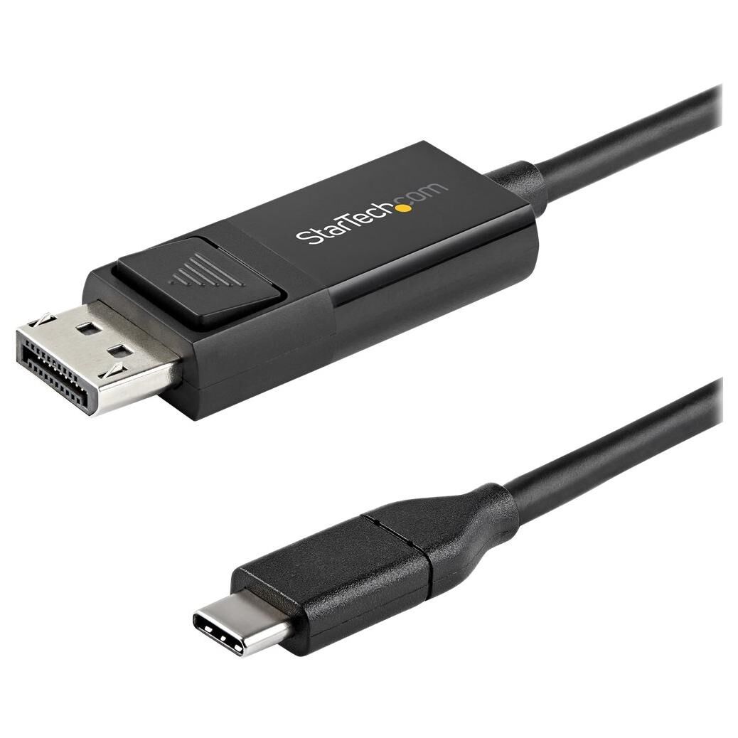 StarTech Câble USB Type-C vers DisplayPort 1.2 (bidirectionnel) - 2 m - Câble DisplayPort - USB-C (M) pour DisplayPort (M) - USB 3.1 / Thunderbolt 3 / DisplayPort 1.2 - 2 m - support 4K, actif - noir