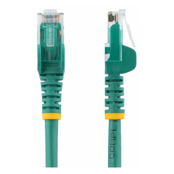 StarTech.com 7.5m CAT6 Ethernet Cable, 10 Gigabit Snagless RJ45 650MHz 100W PoE Patch Cord, CAT 6 10GbE UTP Network Cable w/Strain Relief, Green, Wiring is UL Certified/TIA - Category 6 - 24AWG (N6PATC750CMGN) - Cordon de raccordement - RJ-45 (M)...