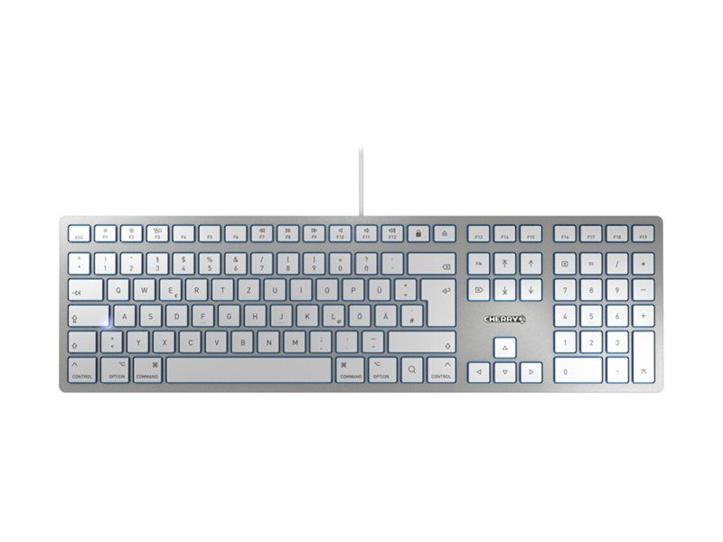 CHERRY KC 6000 SLIM POUR MAC - Clavier - USB - R.-U. - commutateur : CHERRY SX - argent