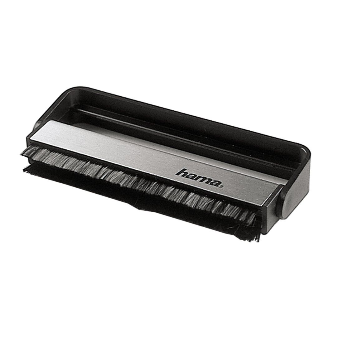 Hama - Brosse de nettoyage anti-statique pour disque vinyle - noir, argent