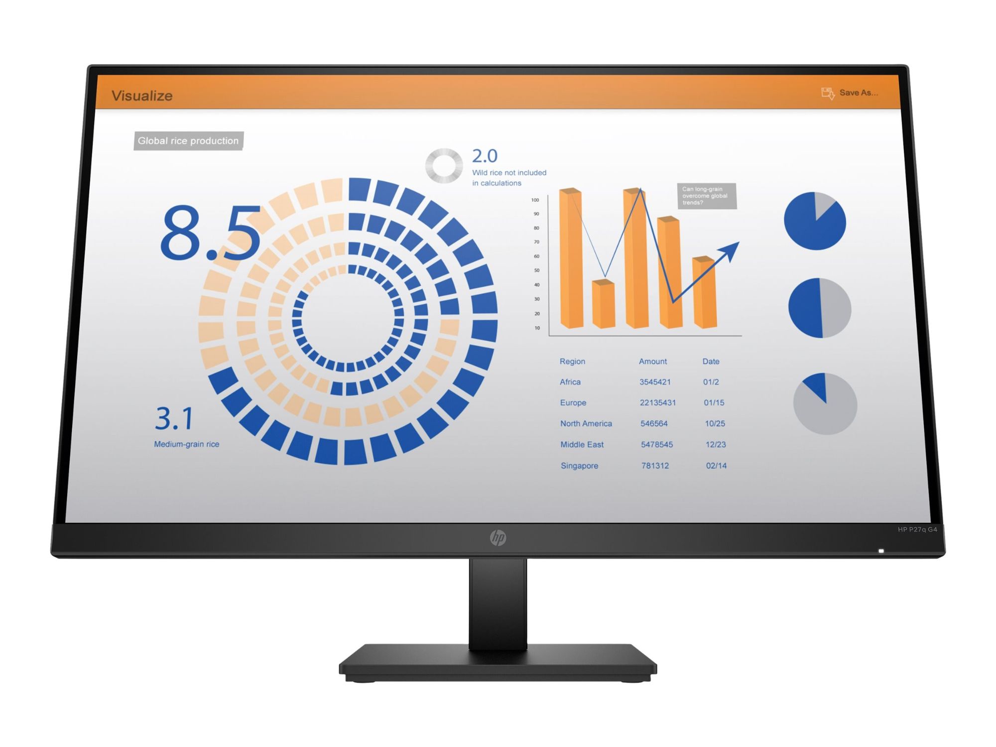 HP P27q G4 - P-Series - écran LED - 27" - 2560 x 1440 QHD @ 60 Hz - IPS - 250 cd/m² - 1000:1 - 5 ms - HDMI, VGA - noir