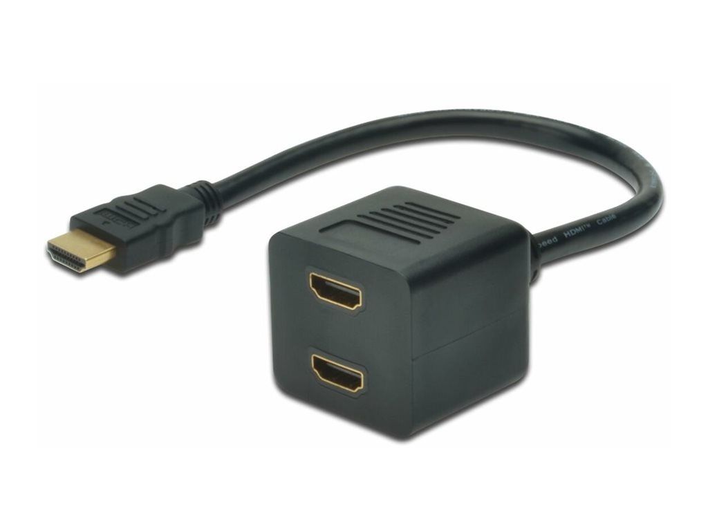 MicroConnect - Répartiteur HDMI - liaison double - HDMI femelle pour HDMI mâle - 20 cm - noir - passif
