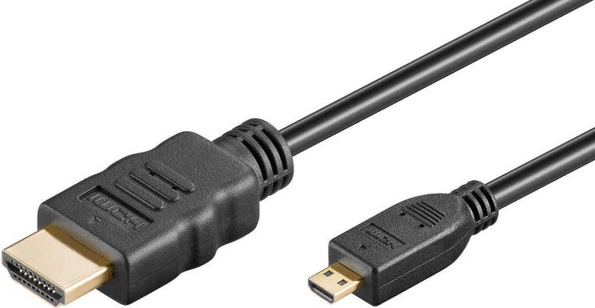 PremiumCord - Câble HDMI avec Ethernet - HDMI mâle pour 19 pin micro HDMI Type D mâle - 1 m - blindé - noir