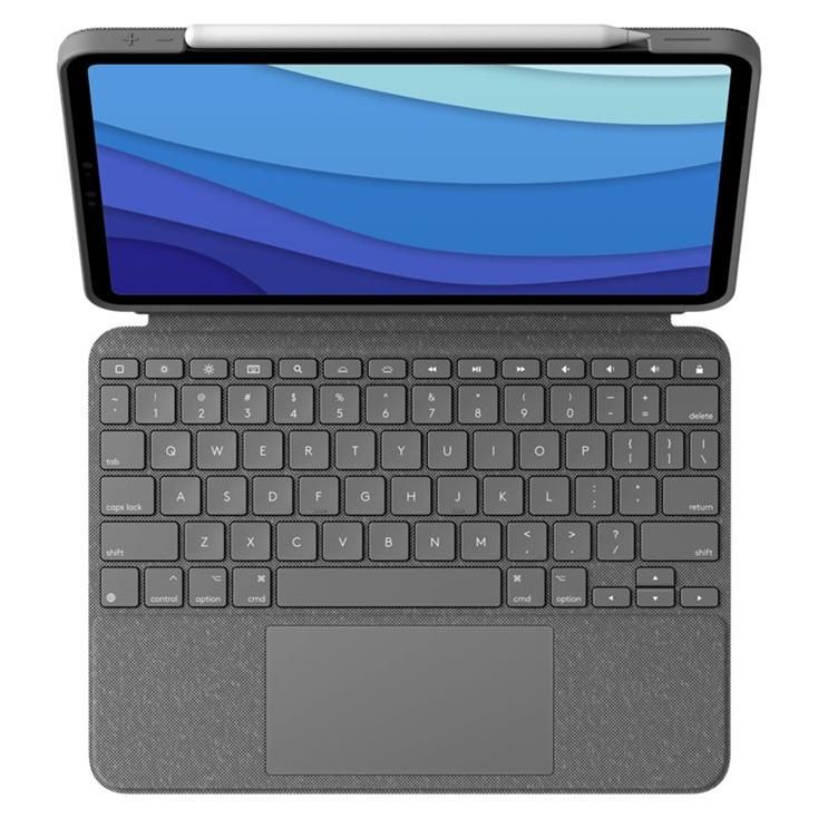 Logitech Combo Touch - Clavier et étui - avec trackpad - rétroéclairé - Apple Smart connector - QWERTZ - Allemand - gris oxford - pour Apple 12.9-inch iPad Pro (5ème génération)