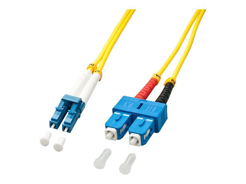 Lindy - Cordon de raccordement - mode unique SC (M) pour mode unique LC (M) - 1 m - 1 m - fibre optique - duplex - 9 / 125 micromètres - OS2 - sans halogène
