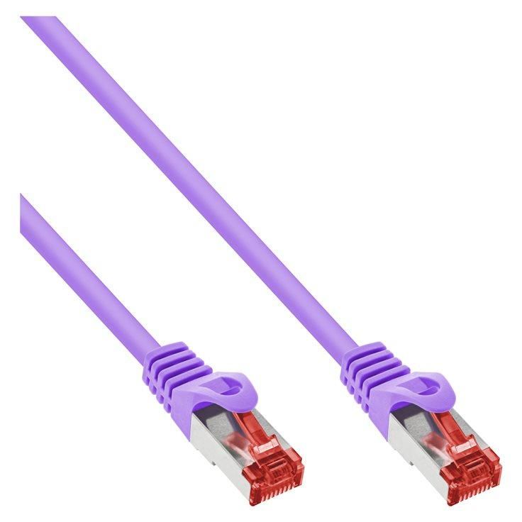 InLine - Cordon de raccordement - RJ-45 (M) pour RJ-45 (M) - 3 m - Paire torsadée blindée (SSTP) - CAT 6 - moulé - violet