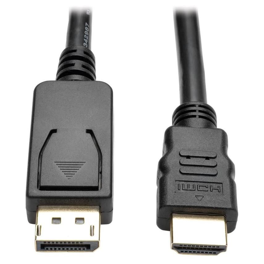 Eaton Tripp Lite Series DisplayPort 1.2 to HDMI Active Adapter Cable (DP with Latches to HDMI M/M), 4K, 6 ft. (1.8 m) - Adaptateur vidéo - DisplayPort mâle pour HDMI mâle - 1.83 m - noir - support 4K
