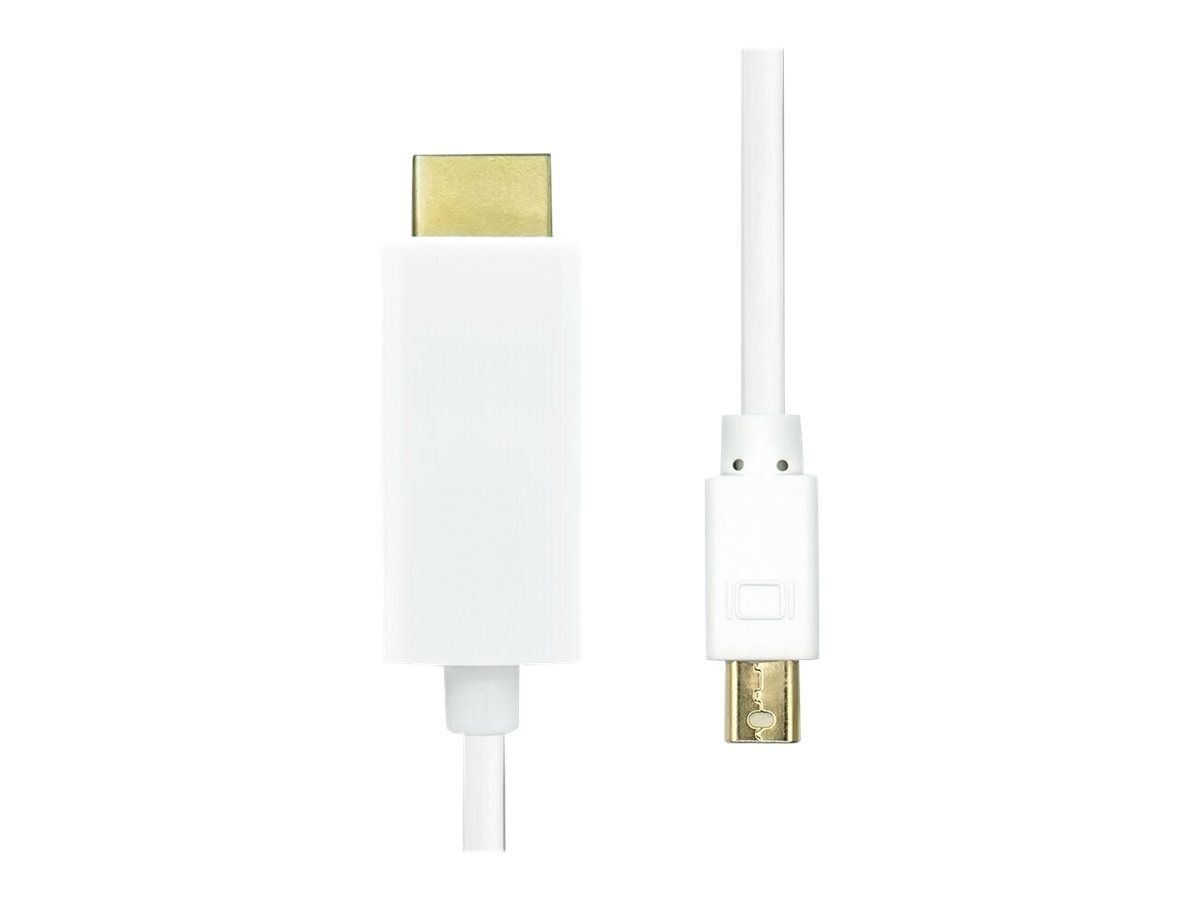 ProXtend - Câble adaptateur - Mini DisplayPort mâle pour HDMI mâle - 3 m - triple blindage - blanc - support 4K30Hz (3840 x 2160)
