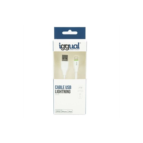 iggual - Câble Lightning - USB mâle pour Lightning mâle - 1 m - blanc