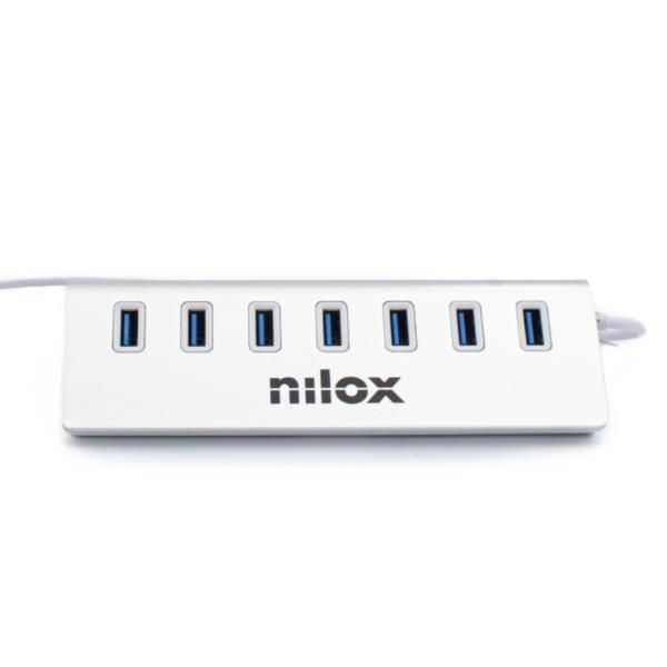 Nilox NX7HUB30 hub & concentrateur USB 3.2 Gen 1 (3.1 Gen 1) Type-A 5000 Mbit/s Gris